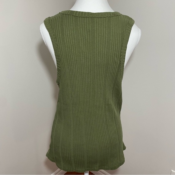 Anthropologie Sage Green Ribbed Tank Top XL - Picture 15 of 15
